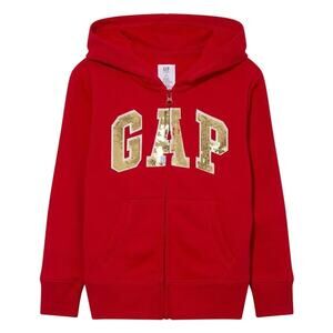 Gap Kids Sequins Logo Full Zip Hoodie Sweater Red Size XL 12